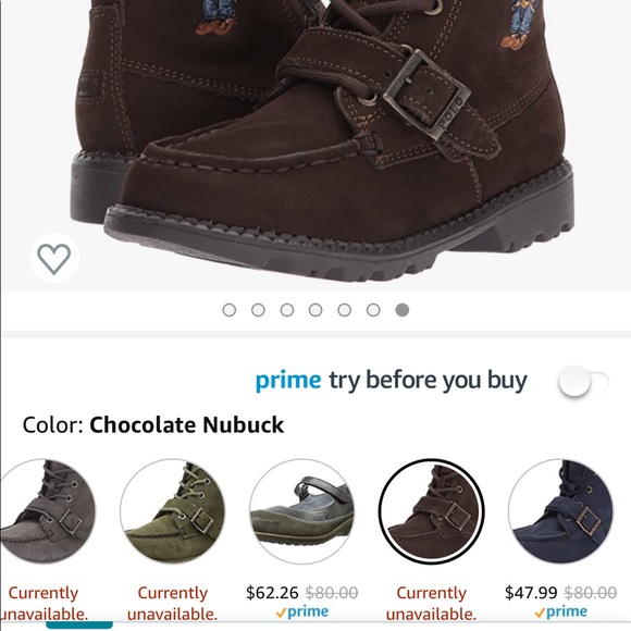 Polo sweater Ralph Lauren boots sz. 4 chocolate nubuck - Picture 2 of 10